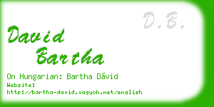 david bartha business card