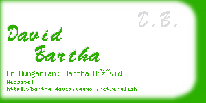 david bartha business card